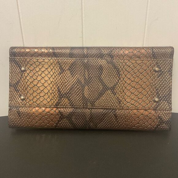 Miche Purse Classic Shell Cover Only Jen Brown Leather Snakeskin Print 11.5" - Picture 5 of 10